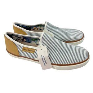 New Tommy Bahama Striped Canvas Shoes Womens Sz 10 Coastal Grandma Resort Travel
